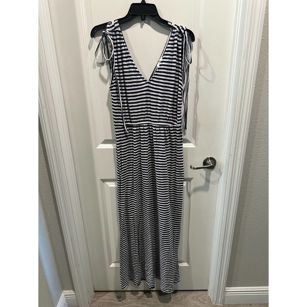 Nordstrom rack STRIPED MAXI DRESS IN NAVY- WHITE BROOKE STRIPE - Picture 3 of 10
